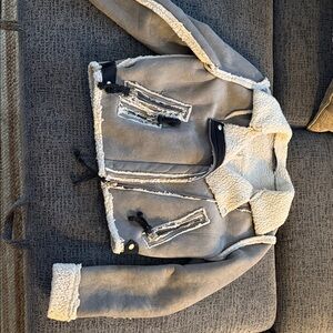 Stylish Gray Kids Jacket with Sherpa Lining